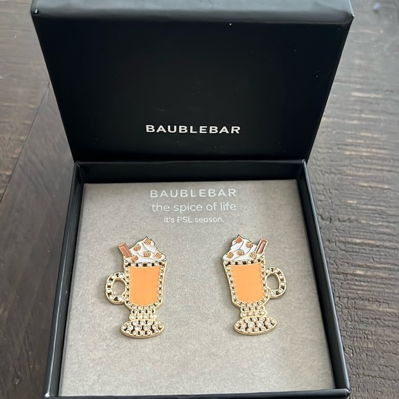 Baublebar Pumpkin Spice Latte Spice of Life Earrings NEW - Picture 1 of 5